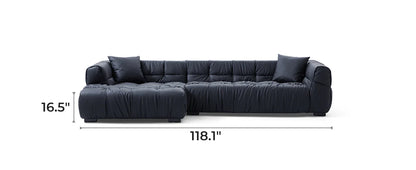 Boba Black Leathaire Sectional Set