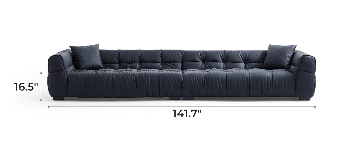 Boba Black Leathaire Sofa
