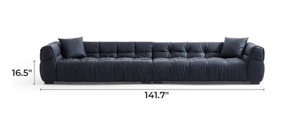 Boba Black Leathaire Sofa