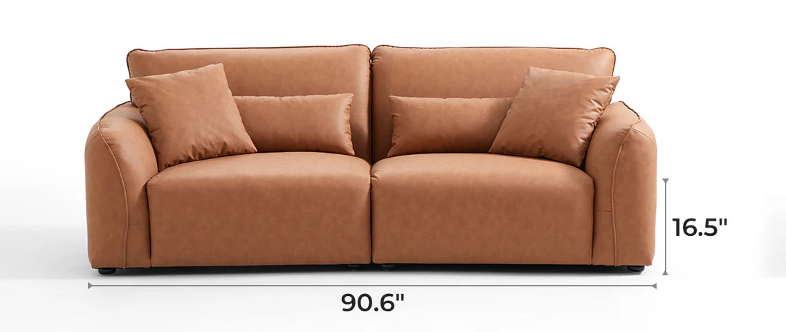 Milano Moda Minimalist Brown Sofa
