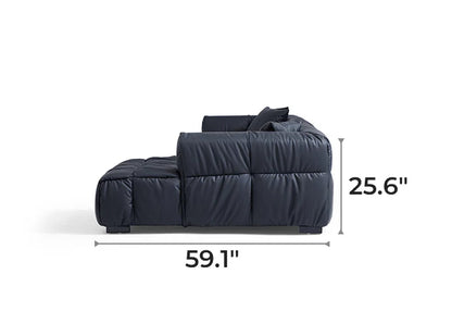 Boba Black Leathaire Sectional Set