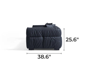 Boba Black Leathaire Sofa