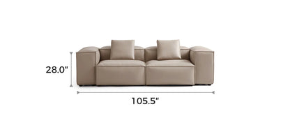 Cube Modular Khaki Genuine Leather Sofa