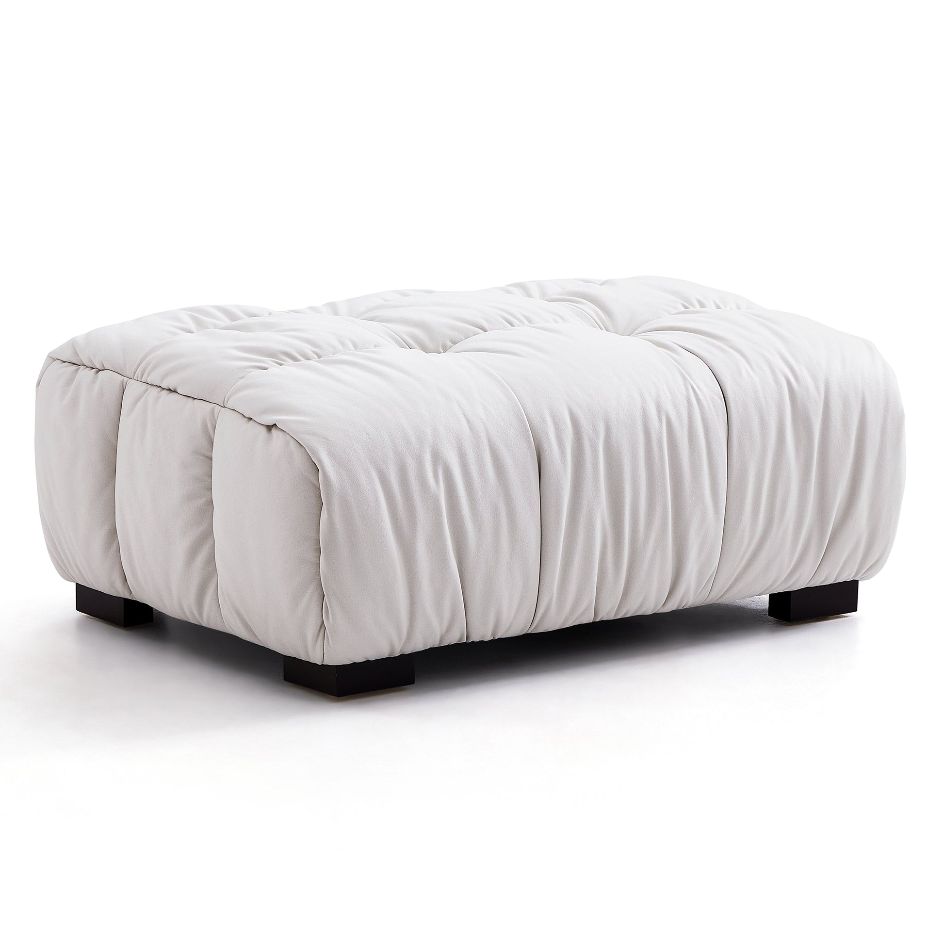 Boba Cream Leathaire Sectional Set-White
