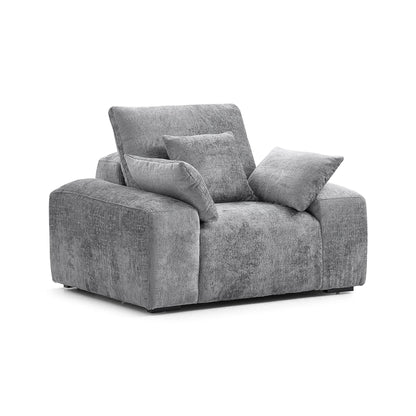 The Empress Beige Armchair-Gray-45.3"