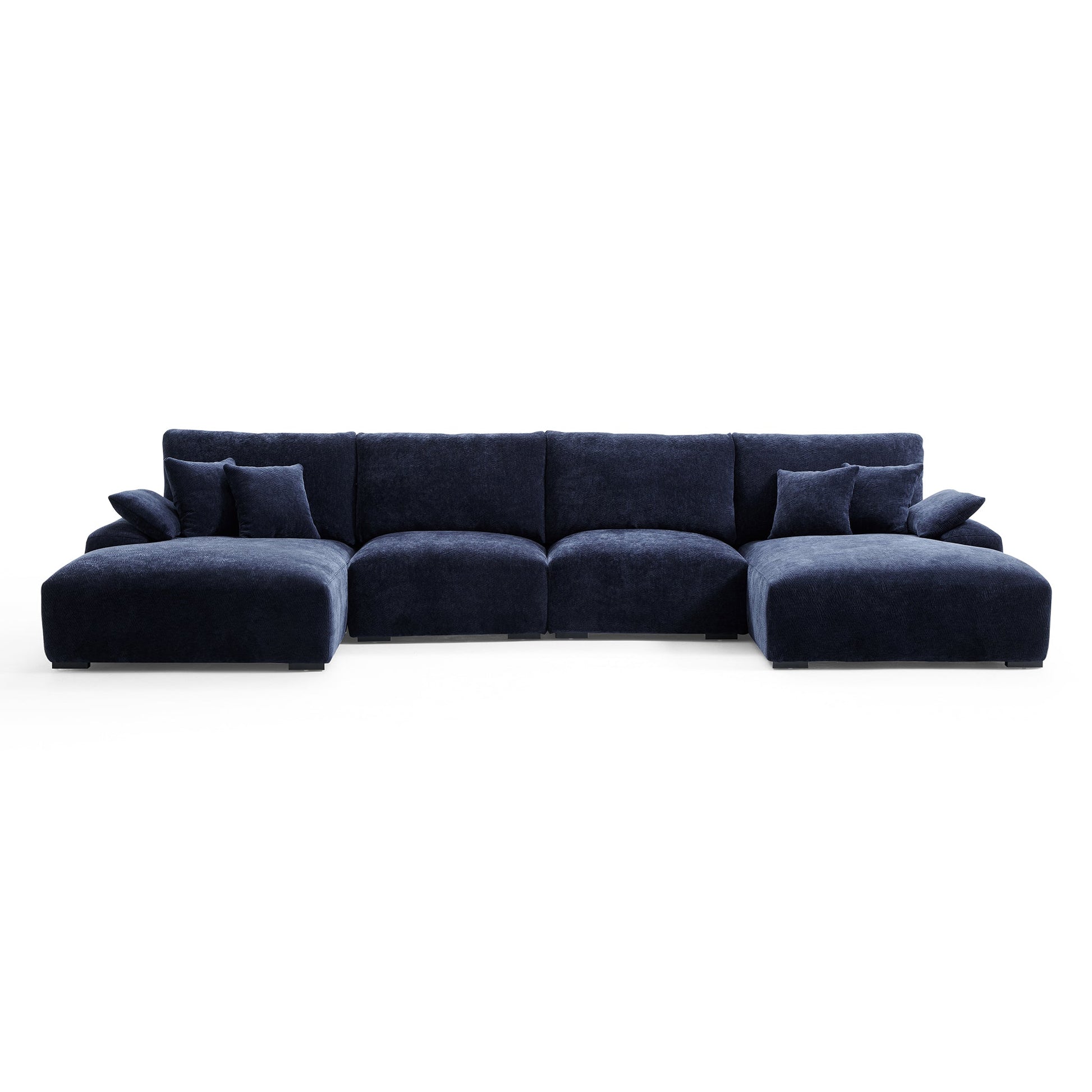 The Empress Navy Blue U Shaped Sectional-Navy Blue