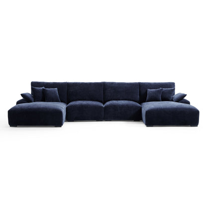 The Empress Navy Blue U Shaped Sectional-Navy Blue