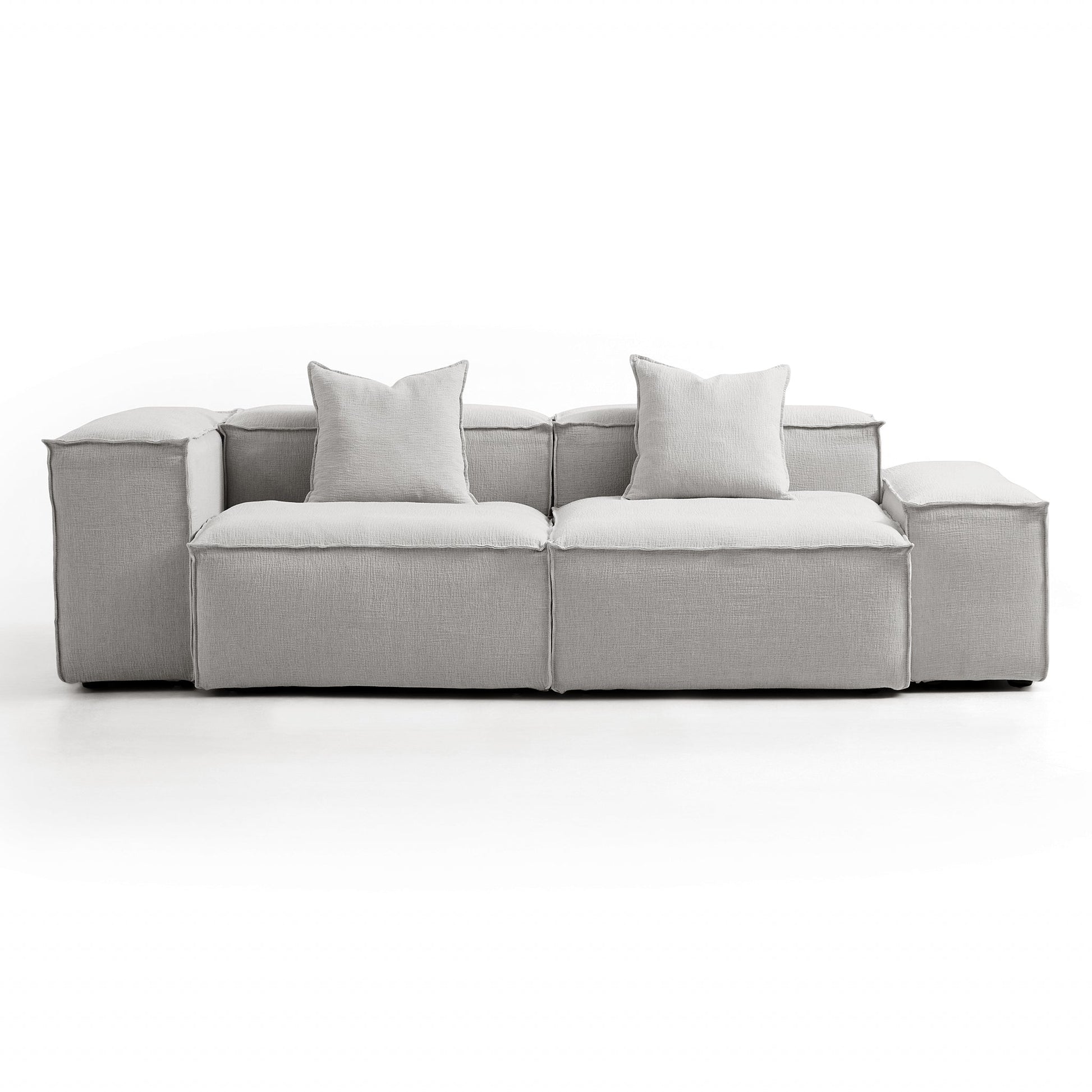 Freedom Modular White Sofa-Gray-106.3″-Low & High