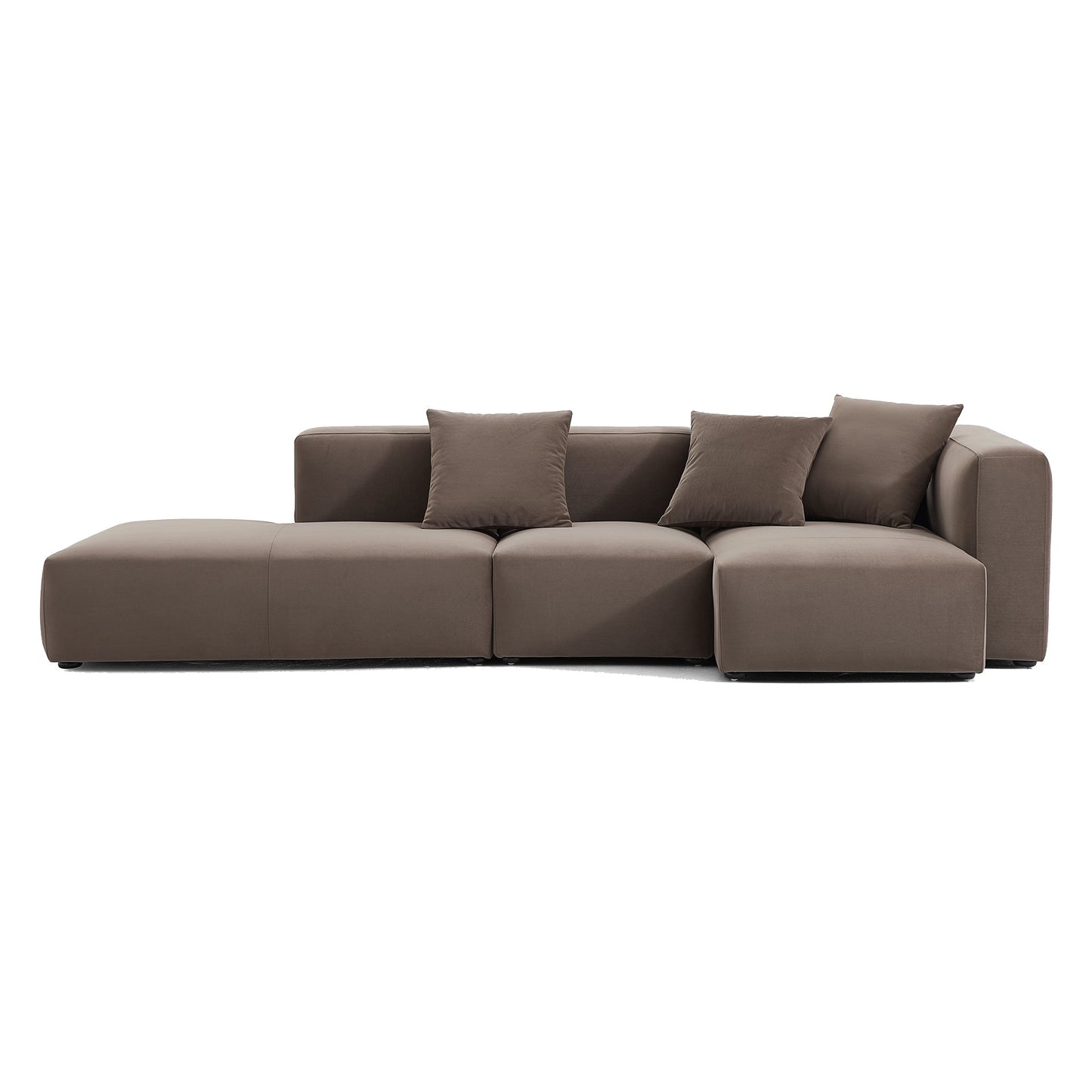 Geometry Minimalist Sectional-Brown-124.0"-Facing Right