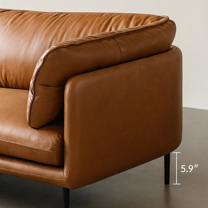 Vanilla Brown Leather Sofa