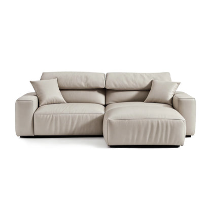 Chestnut Brown Leather Sofa and Ottoman