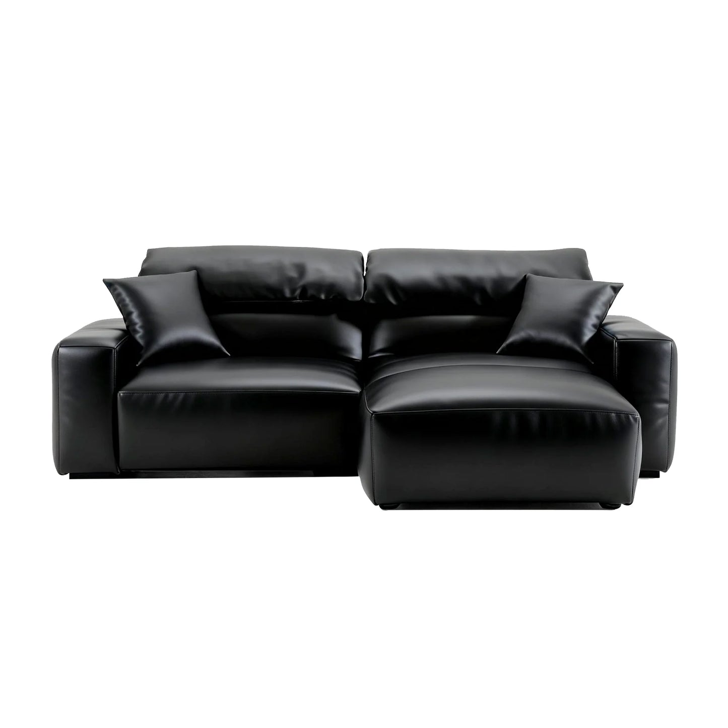 Chestnut Brown Leather Sofa and Ottoman