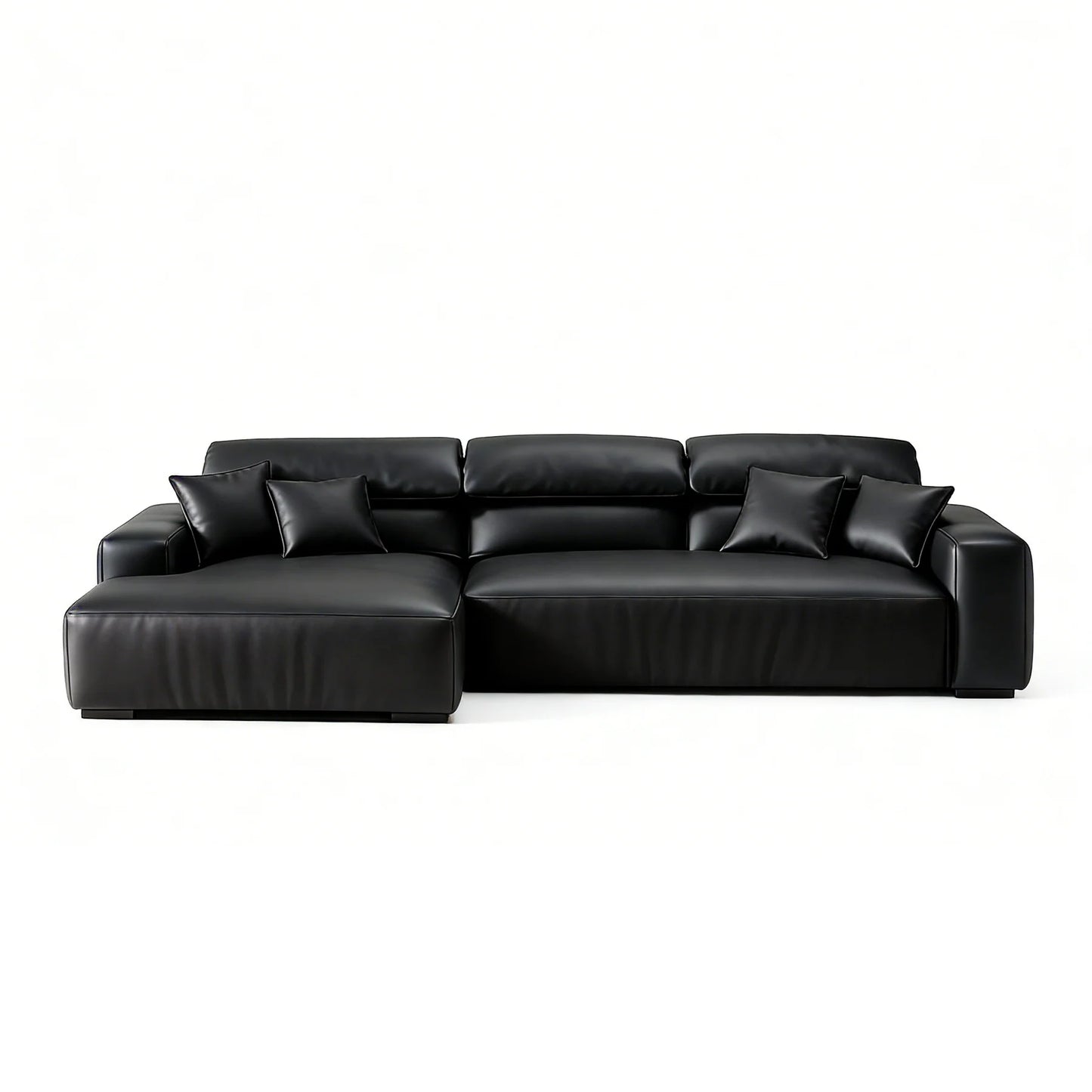 Chestnut Brown Leather Sectional