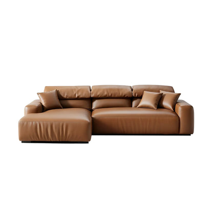 Chestnut Brown Leather Sectional