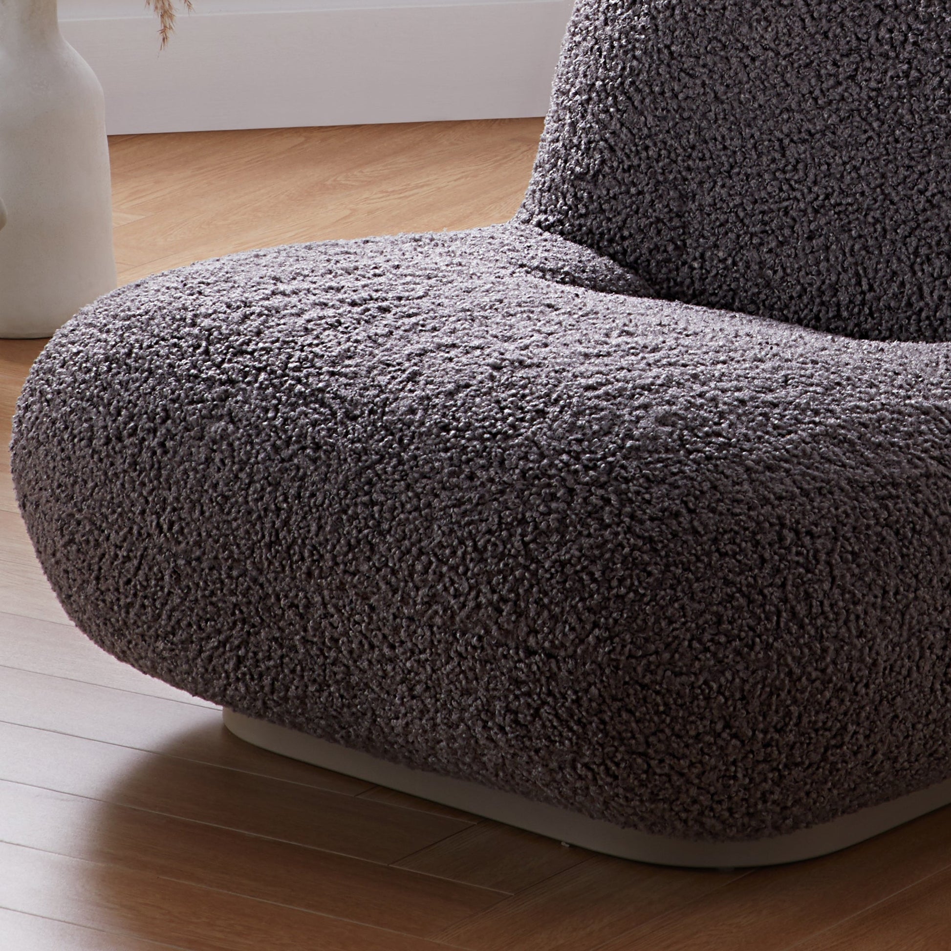 Puff Cream Accent Chair-Gray