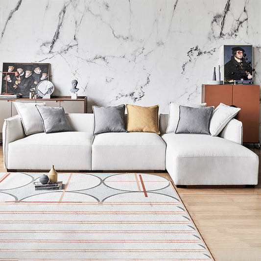 Serene Beige Fabric Sectional-Beige