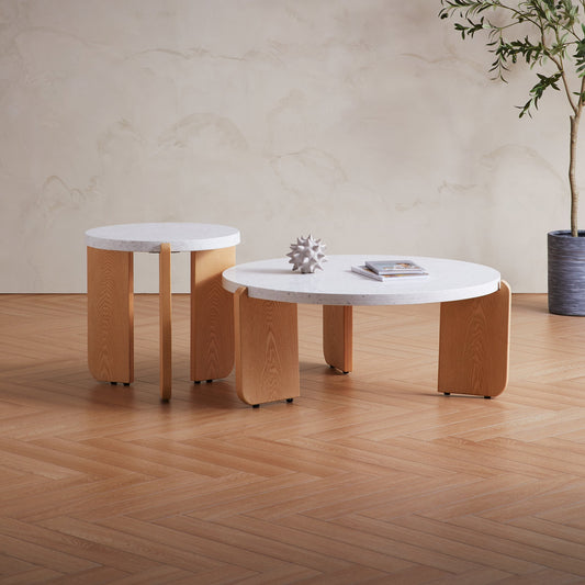 Terrazzo Coffee Table-35.4″ & 19.7″