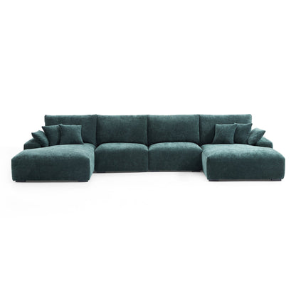 The Empress Green U Shaped Sectional-Green-161.4"