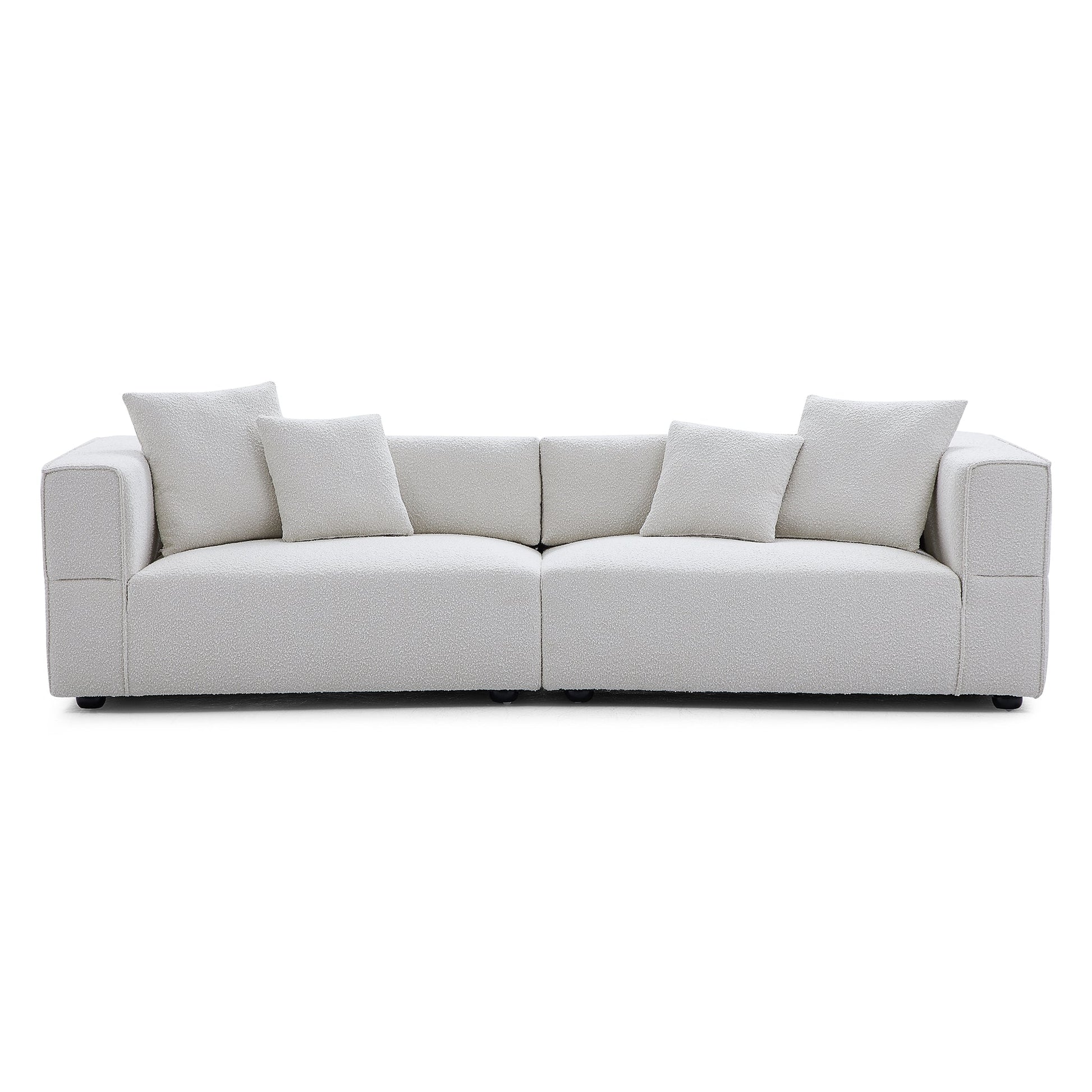Nordic Modern Creamy Sofa-White-4 Seater 103.1"