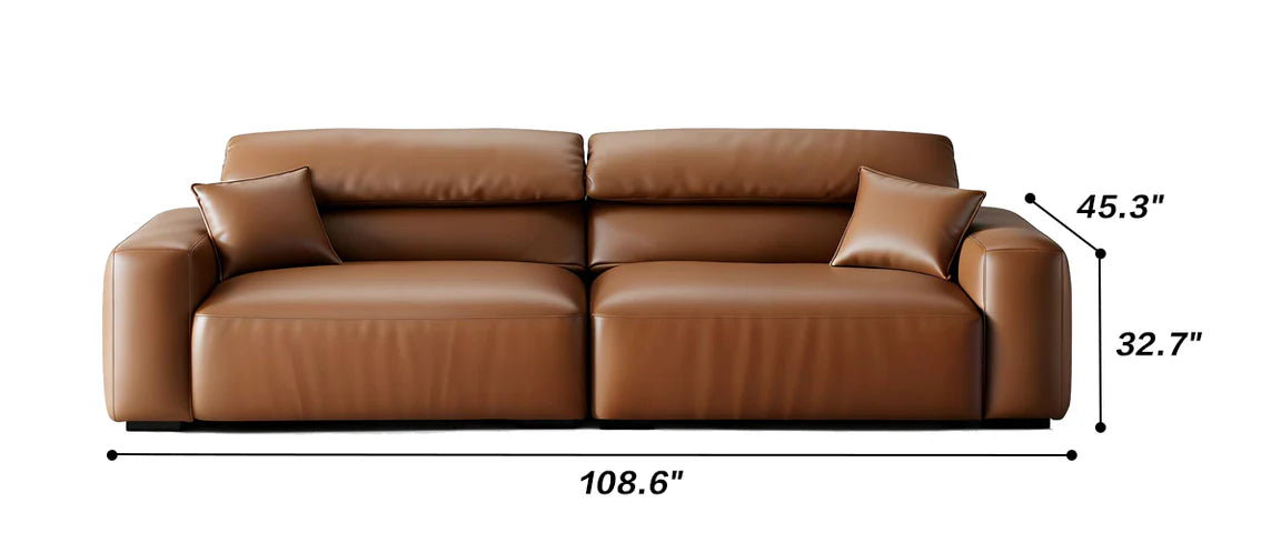 Chestnut Brown Leather Sofa