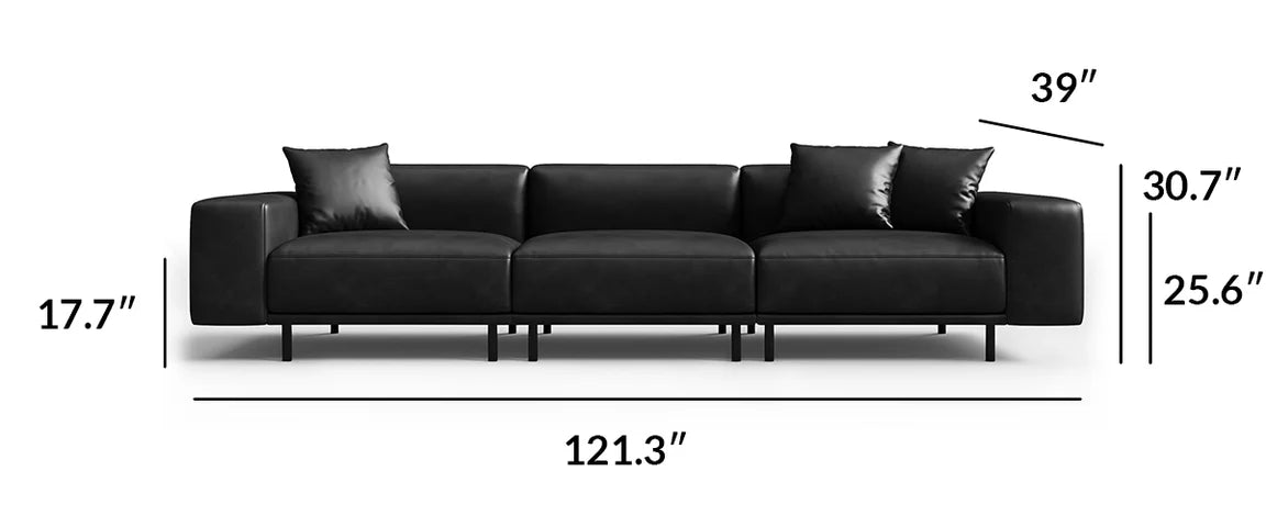 Noble Black Leather Sofa