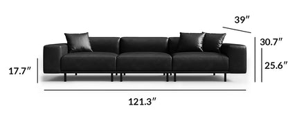 Noble Black Leather Sofa