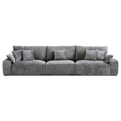 The Empress Gray Sofa-Gray-141.7″