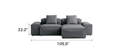 Cube Modular Dark Gray Genuine Leather Sectional