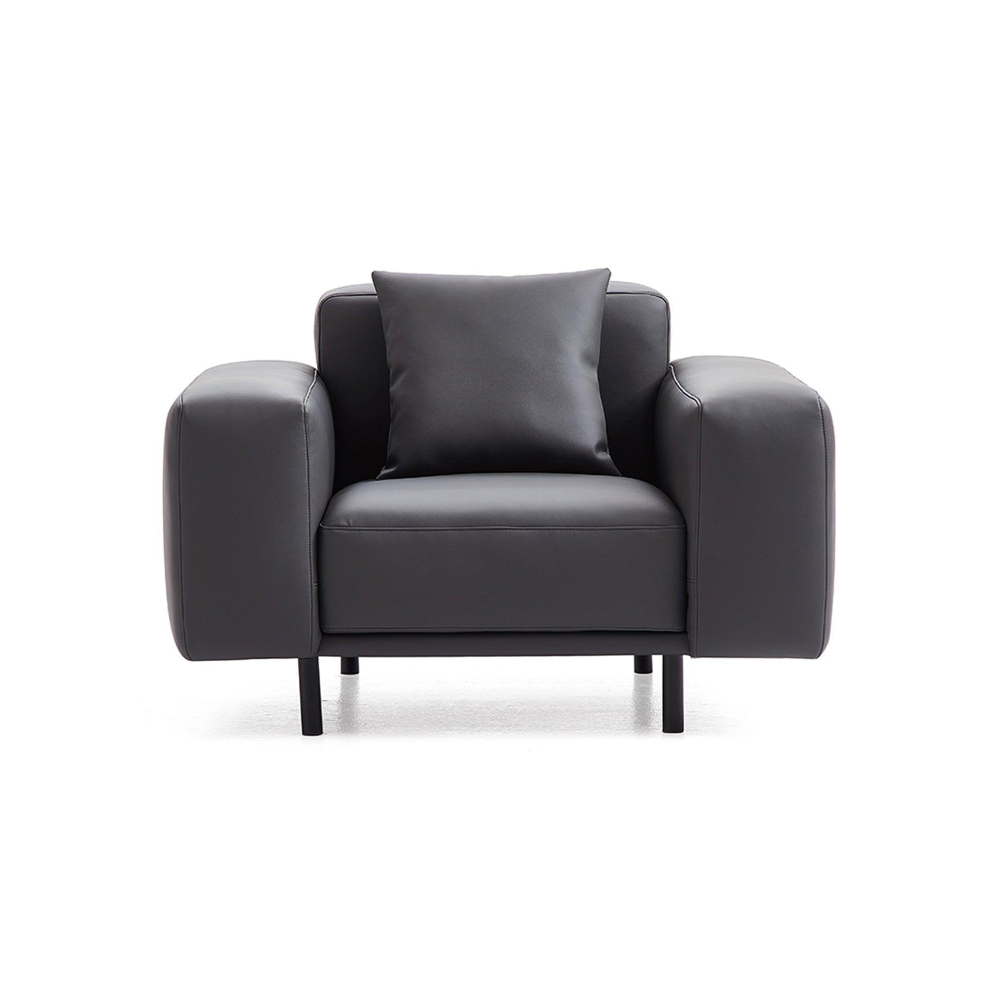 Noble Dark Gray Leather Armchair-hidden