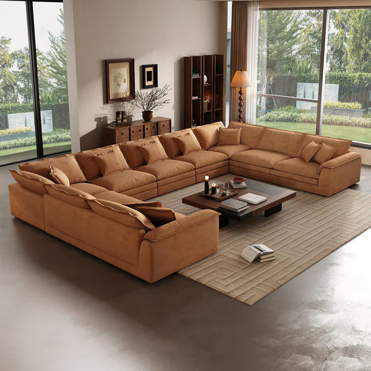 Sandwich U-Shaped Sectional Set / Air Leather