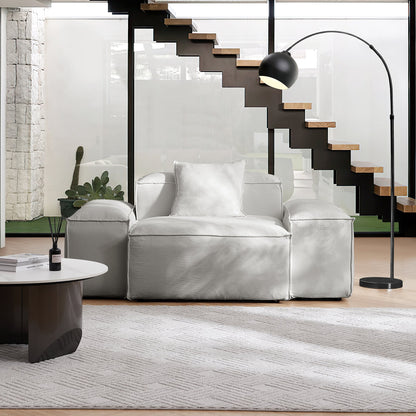 Freedom Modular White Accent Armchair-Gray
