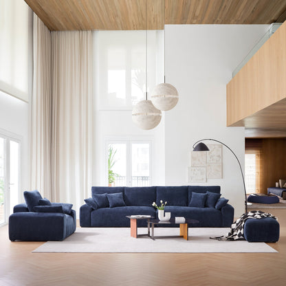 The Empress Navy Blue Sofa Set-Navy Blue