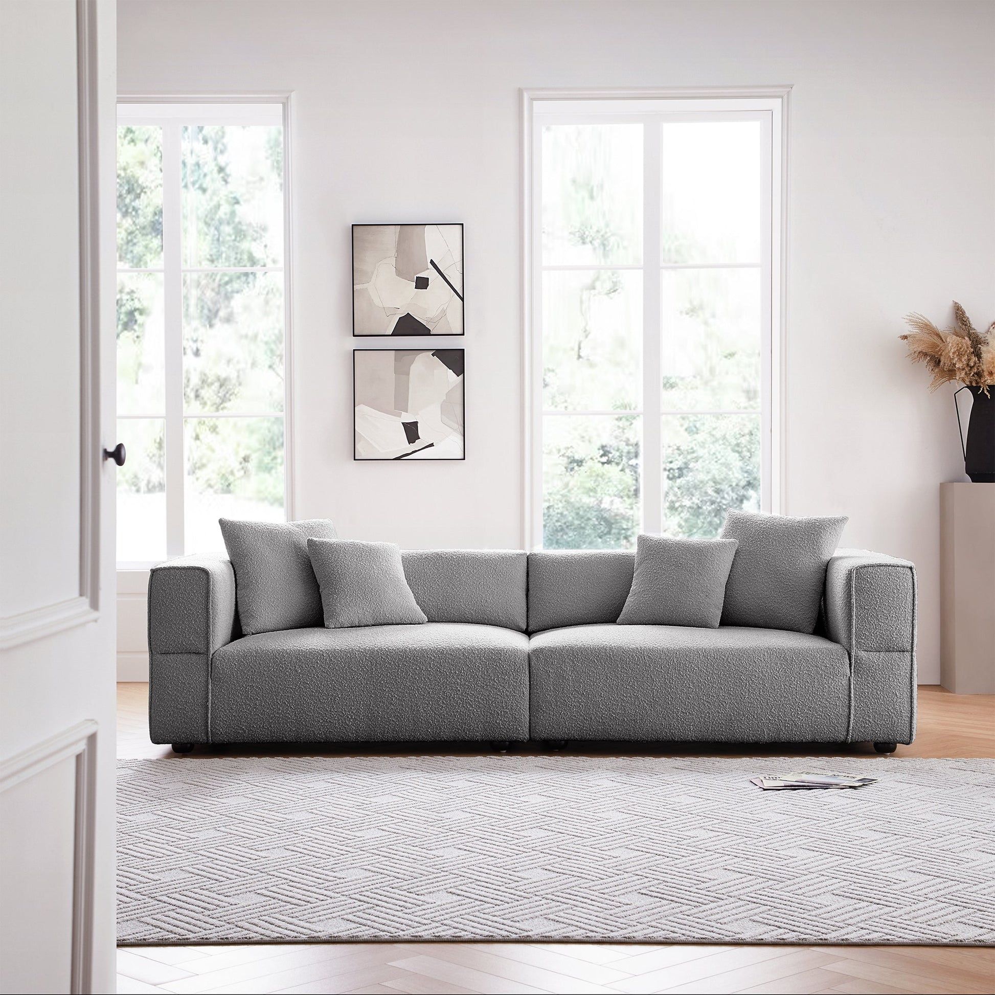 Nordic Modern Creamy Sofa-Gray