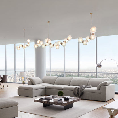 Tender Wabi Sabi Beige Sofa and Ottoman-Sand
