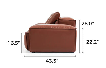 Cube Modular Brown Genuine Leather Armchair