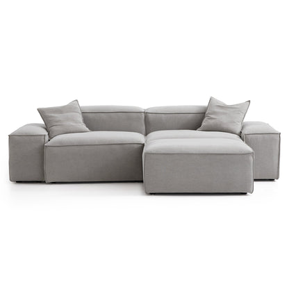 Freedom Modular Sofa with Ottoman-New Gray-106.3"-Low