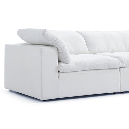 Tender Wabi Sabi Sand Sofa and Ottoman-White