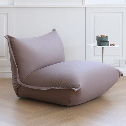 Teddy Minimalist Bean Bag Armless Chair & Lounger-Purple