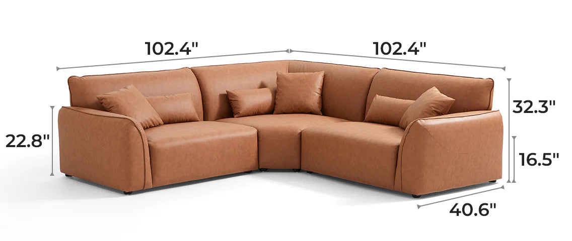 Milano Moda Minimalist Brown Corner Sofa