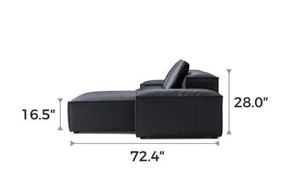 Cube Modular Black Genuine Leather Sectional