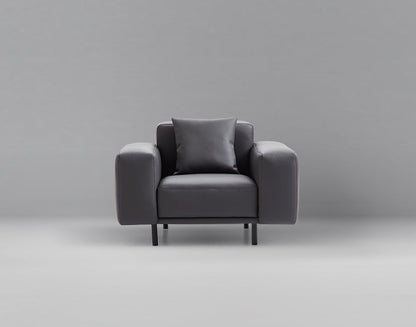 Noble Dark Gray Leather Armchair-hidden