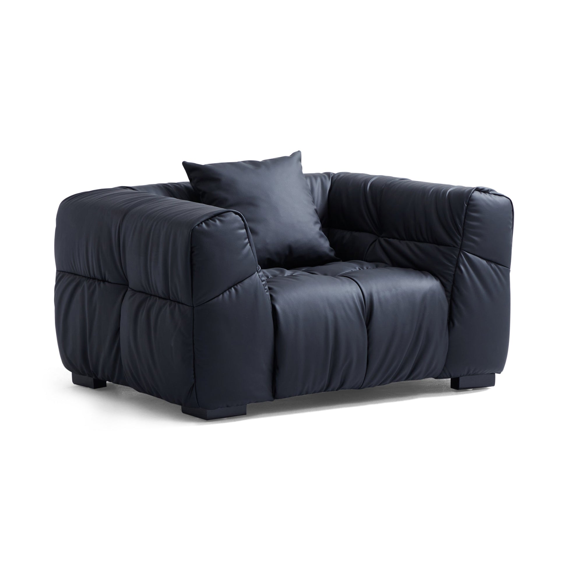 Boba Black Leathaire Armchair-Black