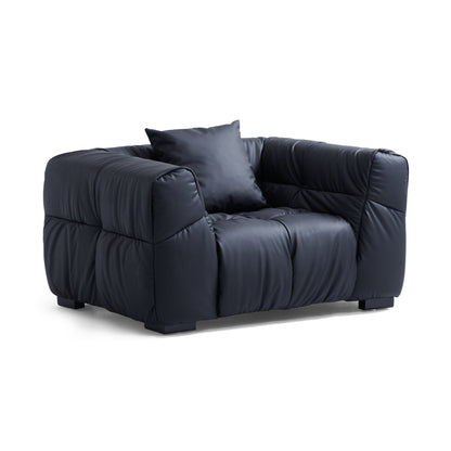Boba Black Leathaire Armchair-Black