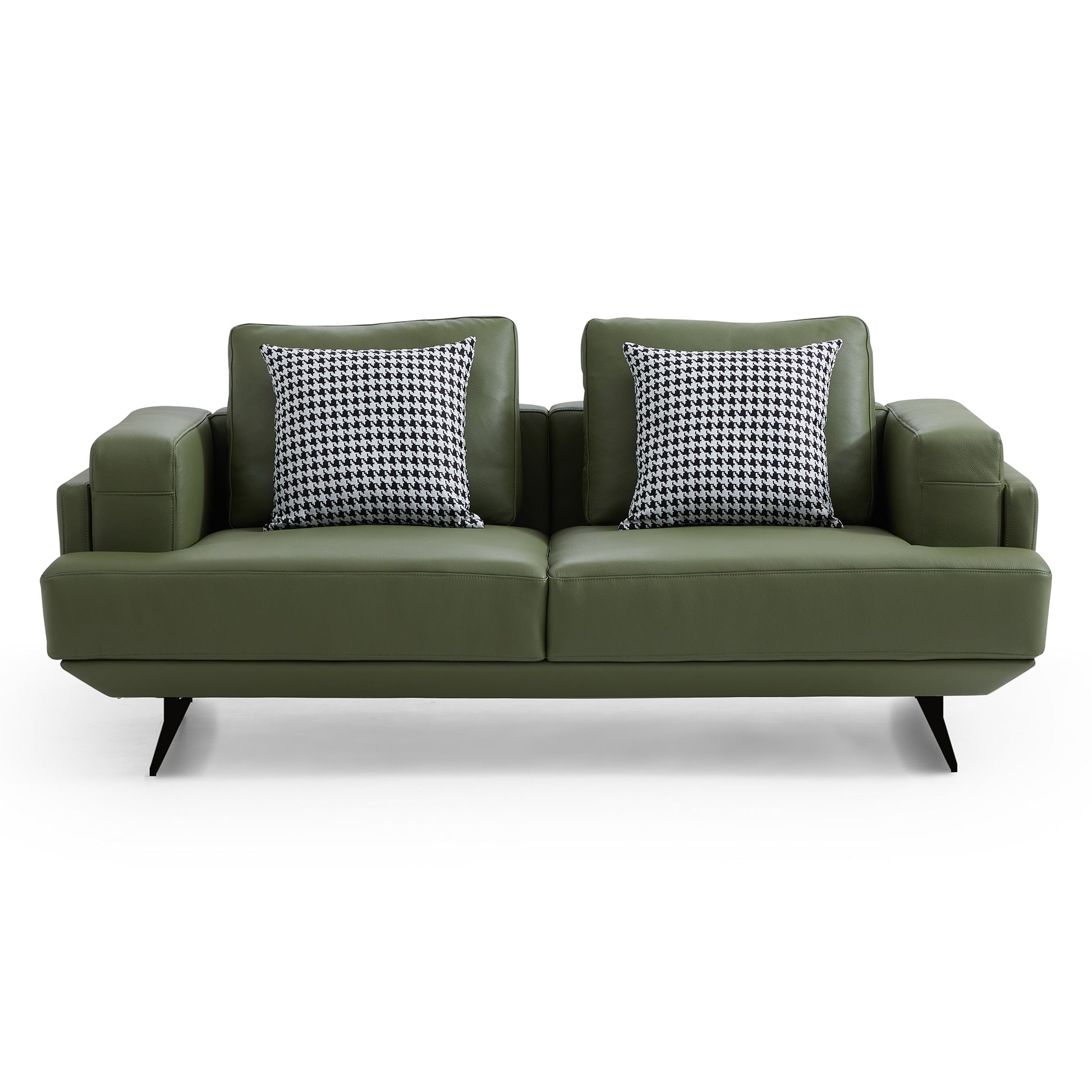 Olivia Top Grain Genuine Leather Sofa-Green