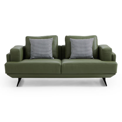 Olivia Top Grain Genuine Leather Sofa-Green