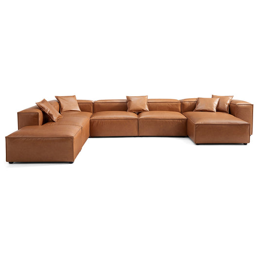 Benthe Modular Tan Open End Sectional Sofa-Tan