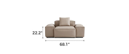 Cube Modular Khaki Genuine Leather Armchair