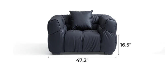 Boba Black Leathaire Sectional Set