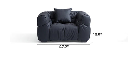 Boba Black Leathaire Sectional Set