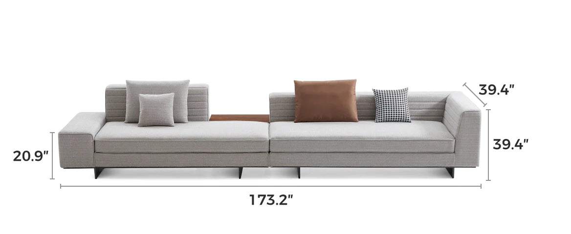Brandy Channel Tufting Sectional with Coffee Table
